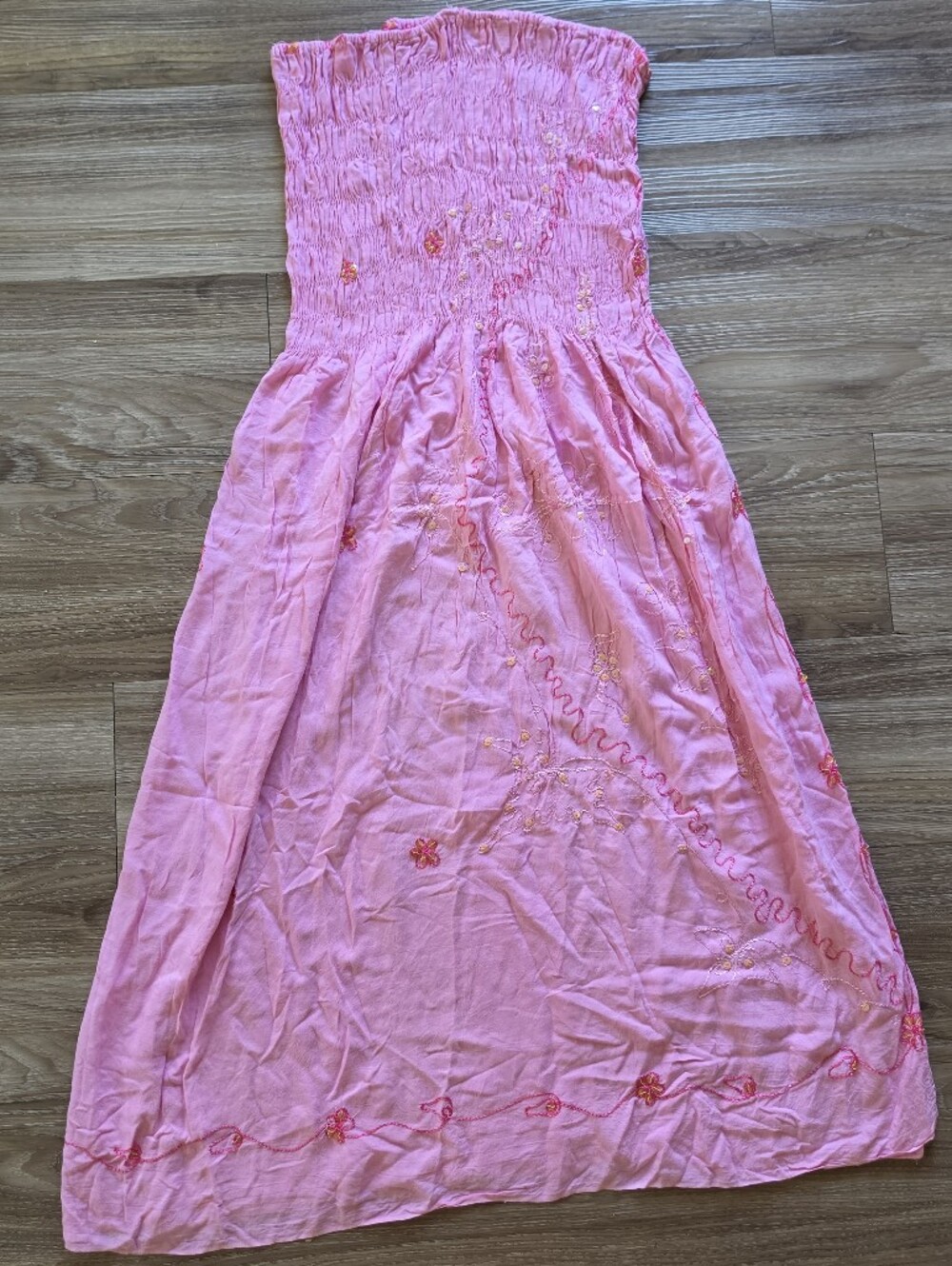 Y2K Pink Strapless Maxi Dress